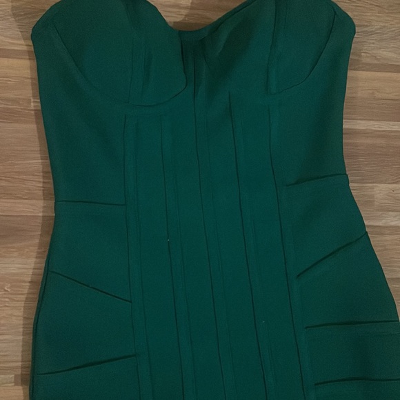 Emerald Green bandage style strapless dress size S - Picture 2 of 4